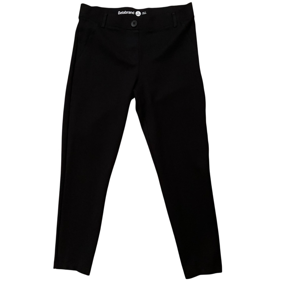 Betabrand Classic Dress Yoga Pants Womens Size S Petite Skinny Fit Stretch Black